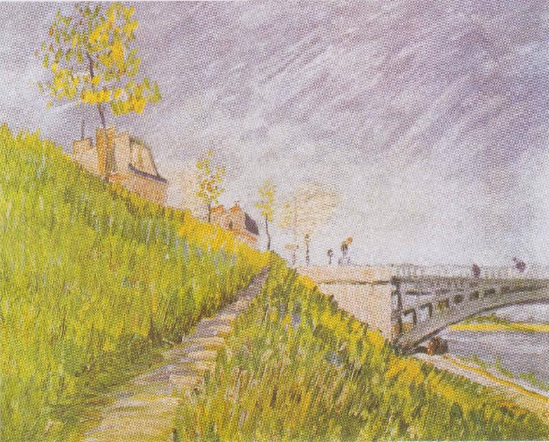 Vincent Van Gogh Seine shore at the Pont de Clichy oil painting picture